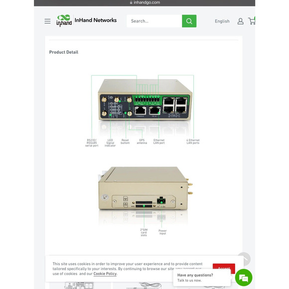 Inhand Inrouter IR915L Industrial Cellular Router With Wifi And GPS - Picture 12 of 12